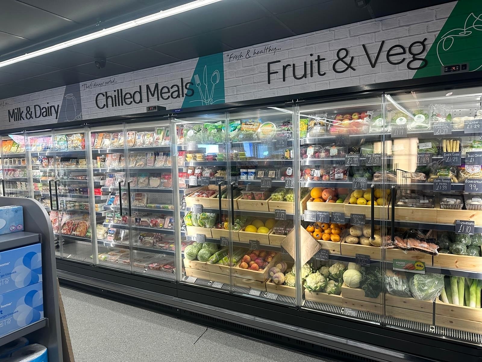 Nurdil soğutucu dolap, market meyve sebze ve hazır yemek reyonu